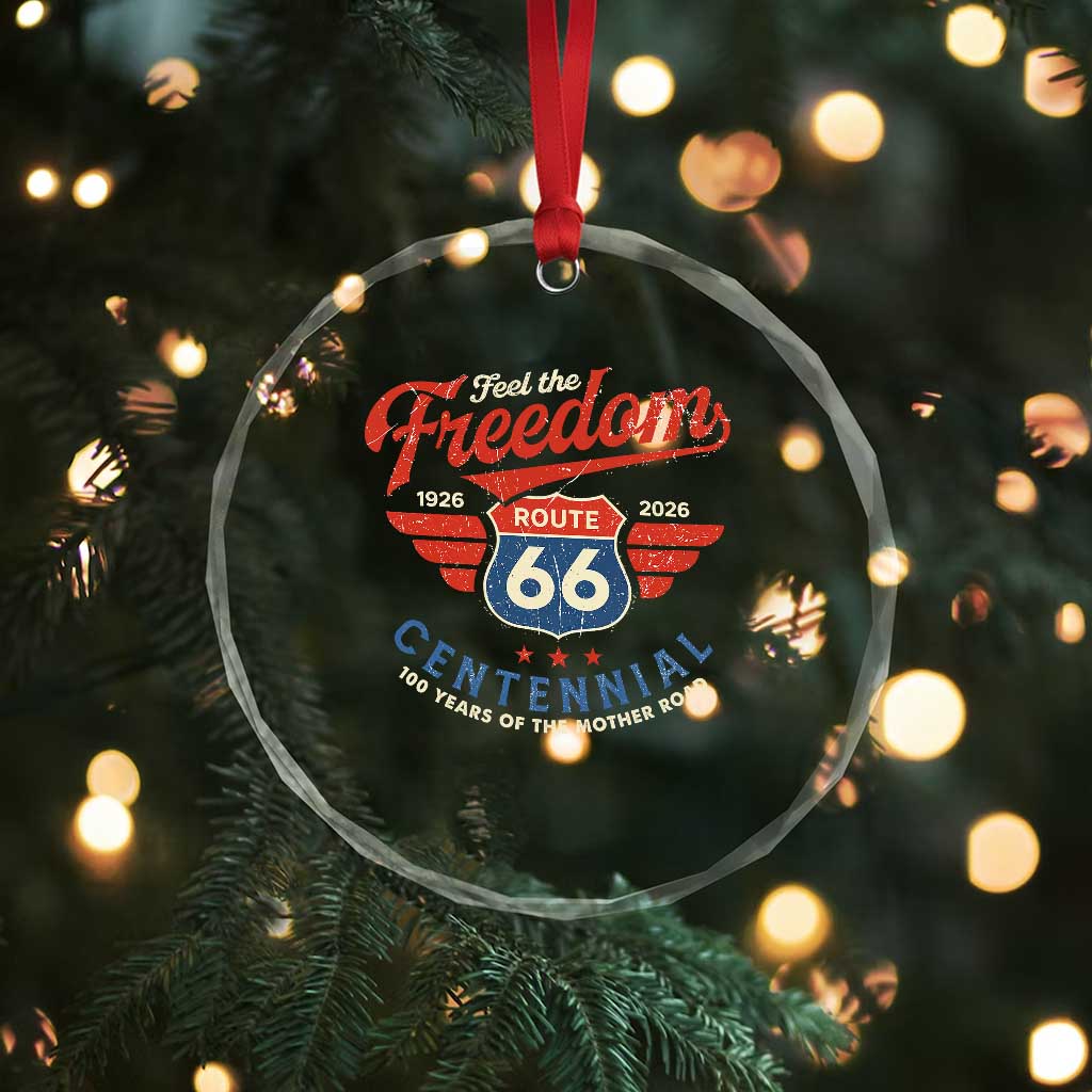 US Route Highway 66 Centennial Crystal Glass Ornament Feel The Freedom 100 Years Of The Mother Road