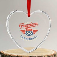 US Route Highway 66 Centennial Heart Crystal Glass Ornament Feel The Freedom 100 Years Of The Mother Road