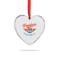 US Route Highway 66 Centennial Heart Crystal Glass Ornament Feel The Freedom 100 Years Of The Mother Road