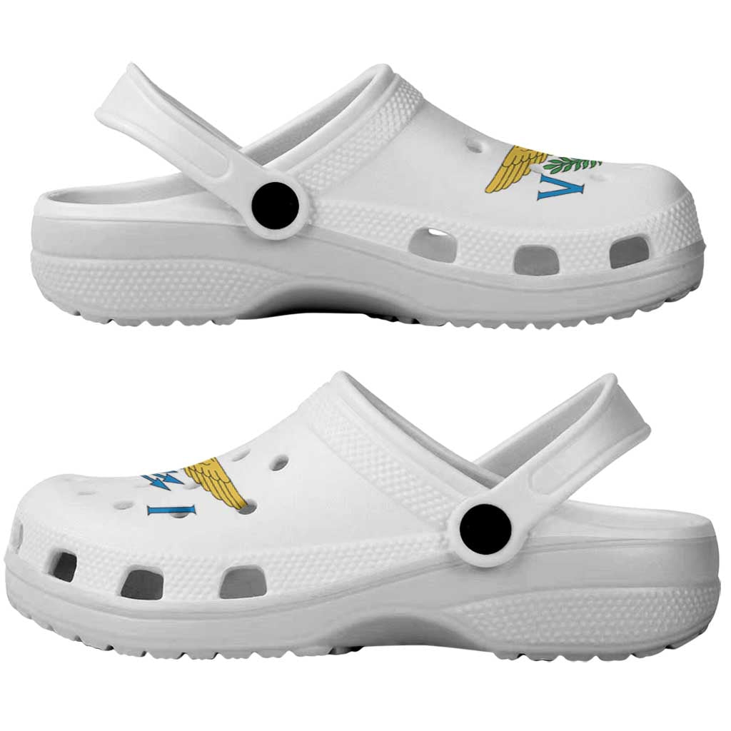 US Virgin Islands Clogs Shoes Heritage Palette Flag-Inspired - Wonder Print Shop
