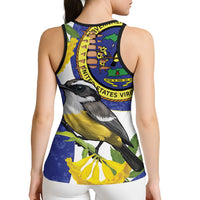 US Virgin Islands Hollow Tank Top Bananaquit Bird Mix Ginger Thomas Flower - Wonder Print Shop