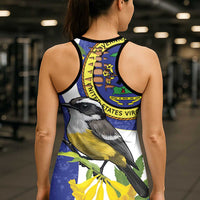 US Virgin Islands Hollow Tank Top Bananaquit Bird Mix Ginger Thomas Flower - Wonder Print Shop
