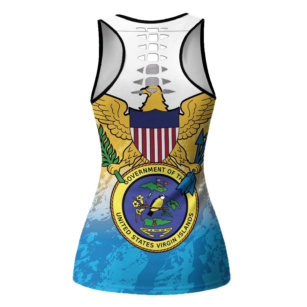 US Virgin Islands Hollow Tank Top Coat Of Arms Grunge Style - Wonder Print Shop