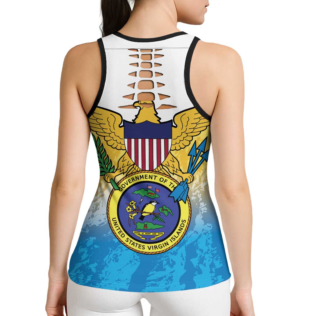 US Virgin Islands Hollow Tank Top Coat Of Arms Grunge Style - Wonder Print Shop