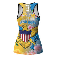 US Virgin Islands Hollow Tank Top Coat of Arms Plumeria Curve Style - Wonder Print Shop