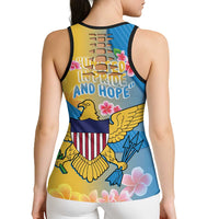 US Virgin Islands Hollow Tank Top Coat of Arms Plumeria Curve Style - Wonder Print Shop