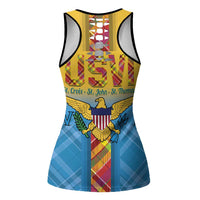 US Virgin Islands Hollow Tank Top Madras Pattern Gradient Style - Wonder Print Shop