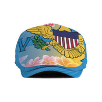 US Virgin Islands Jeff Hat Coat of Arms Plumeria Curve Style - Wonder Print Shop