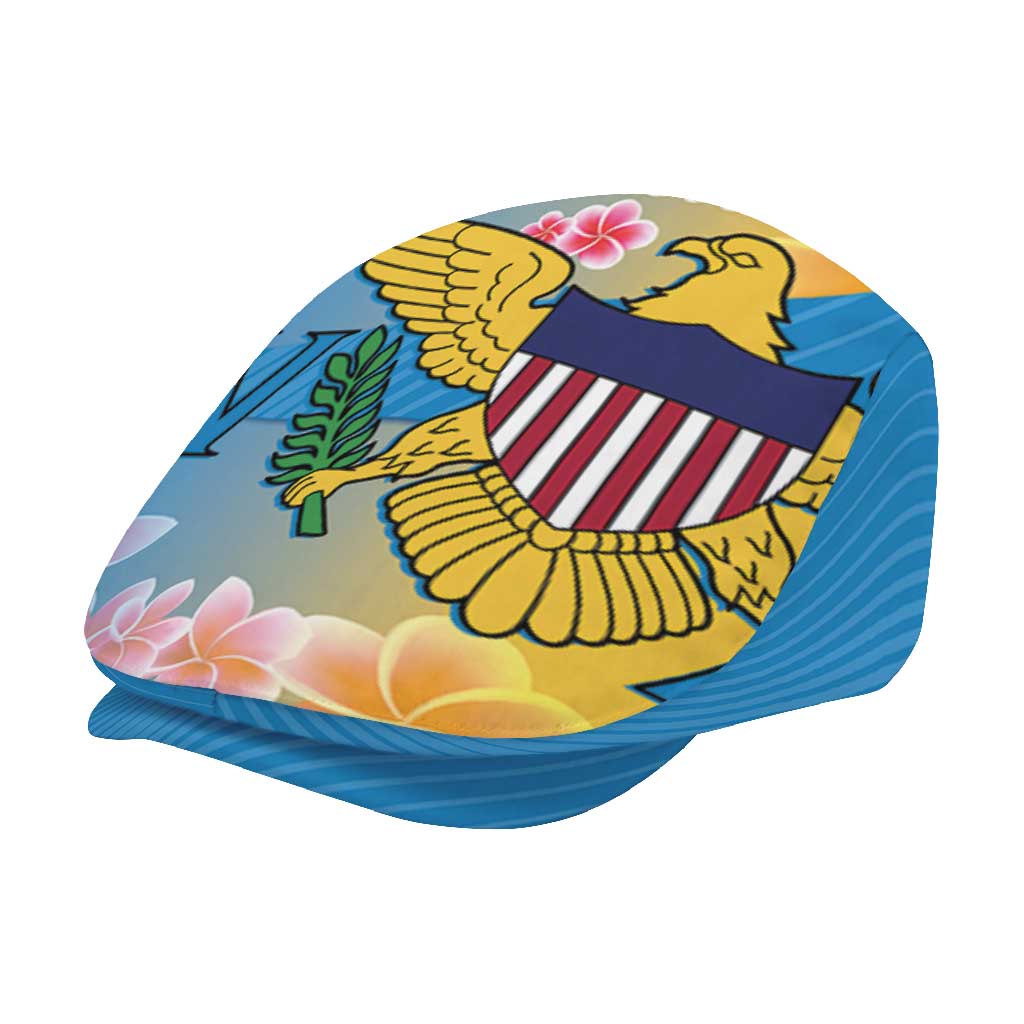 US Virgin Islands Jeff Hat Coat of Arms Plumeria Curve Style - Wonder Print Shop