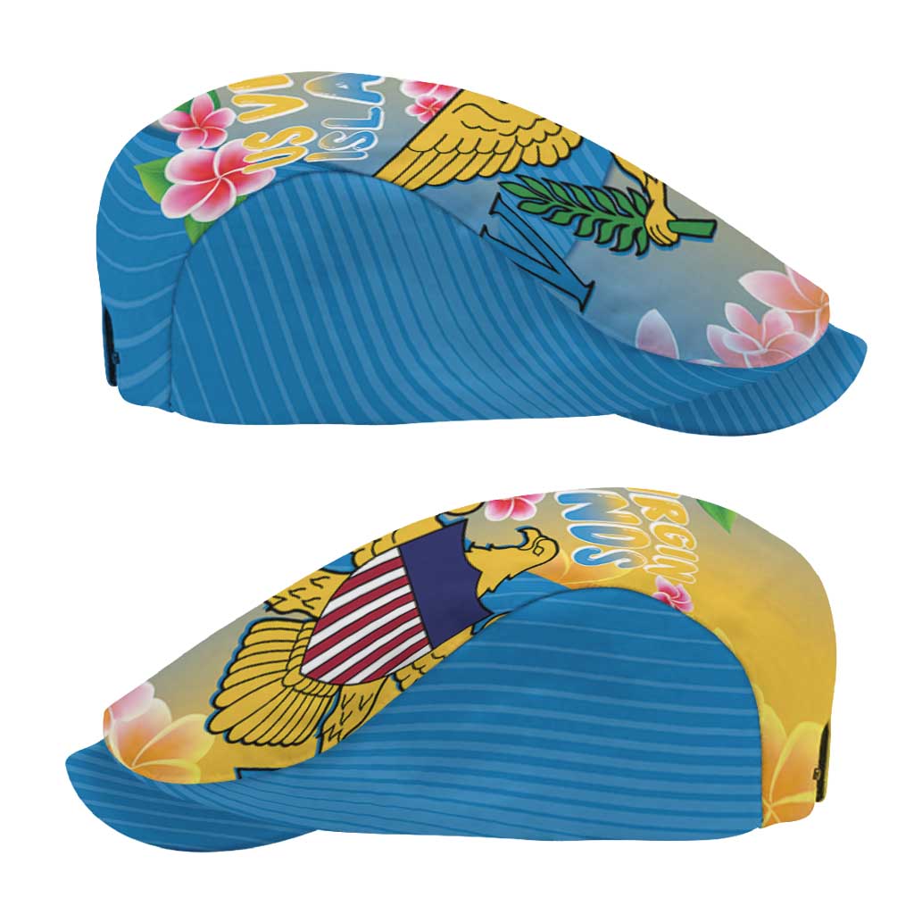 US Virgin Islands Jeff Hat Coat of Arms Plumeria Curve Style - Wonder Print Shop