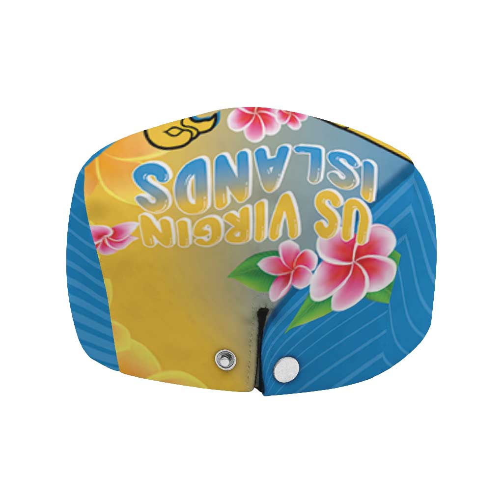 US Virgin Islands Jeff Hat Coat of Arms Plumeria Curve Style - Wonder Print Shop