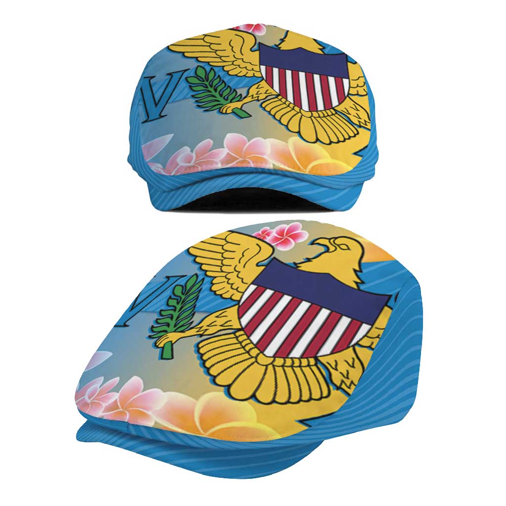 US Virgin Islands Jeff Hat Coat of Arms Plumeria Curve Style - Wonder Print Shop
