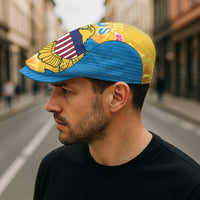 US Virgin Islands Jeff Hat Coat of Arms Plumeria Curve Style - Wonder Print Shop