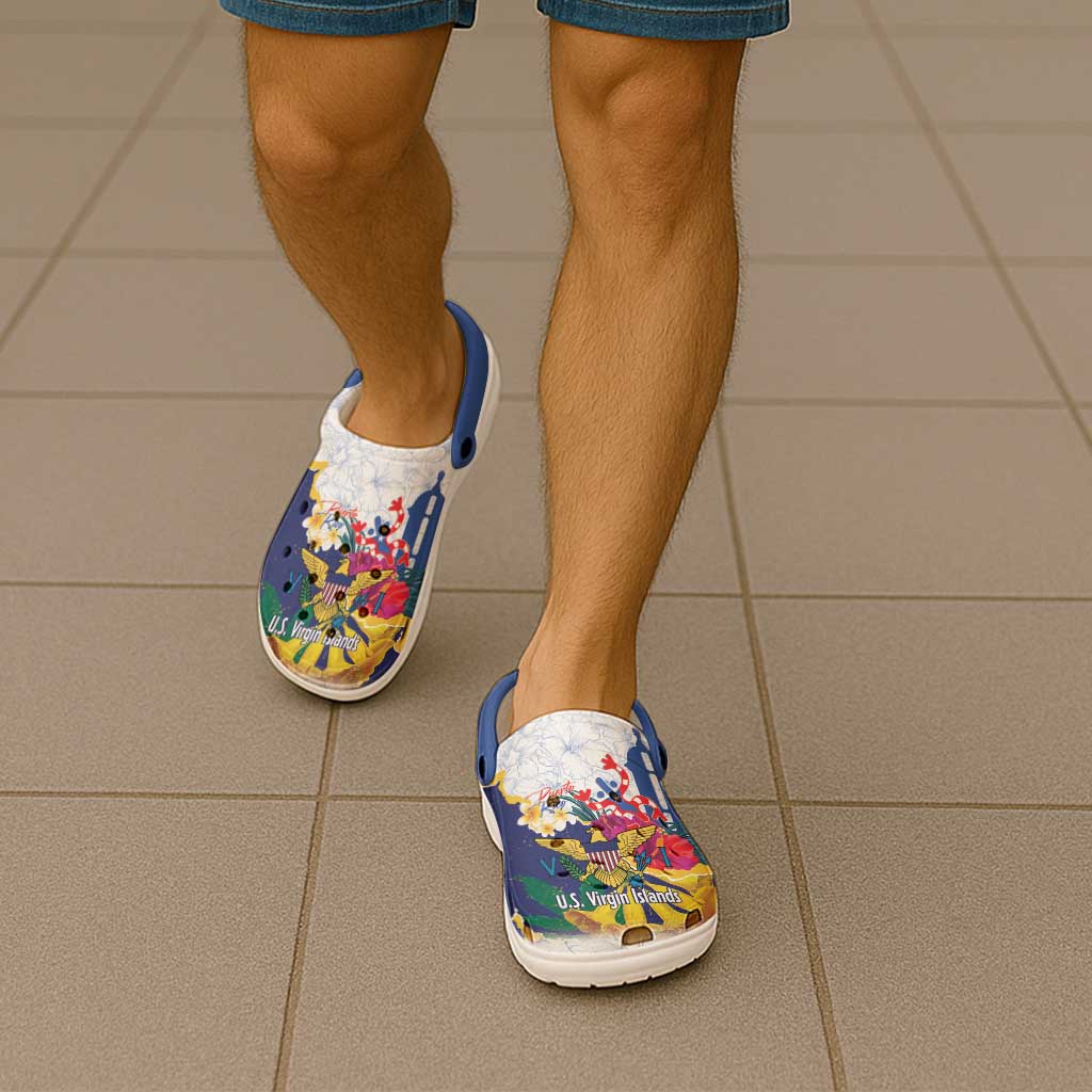 US Virgin Islands - Puerto Rico Day Clogs Shoes Boricua Coqui Yellow-colored Eagle - Wonder Print Shop