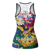 US Virgin Islands - Puerto Rico Day Hollow Tank Top Boricua Coqui Yellow-colored Eagle - Wonder Print Shop