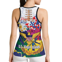 US Virgin Islands - Puerto Rico Day Hollow Tank Top Boricua Coqui Yellow-colored Eagle - Wonder Print Shop