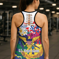 US Virgin Islands - Puerto Rico Day Hollow Tank Top Boricua Coqui Yellow-colored Eagle - Wonder Print Shop