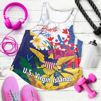 US Virgin Islands - Puerto Rico Day Women Racerback Tank Boricua Coqui Yellow-colored Eagle - Wonder Print Shop