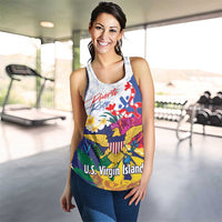 US Virgin Islands - Puerto Rico Day Women Racerback Tank Boricua Coqui Yellow-colored Eagle - Wonder Print Shop