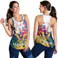 US Virgin Islands - Puerto Rico Day Women Racerback Tank Boricua Coqui Yellow-colored Eagle - Wonder Print Shop