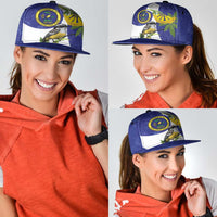 US Virgin Islands Snapback Cap Bananaquit Bird Mix Ginger Thomas Flower - Wonder Print Shop