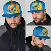 US Virgin Islands Snapback Cap Coat of Arms Plumeria Curve Style - Wonder Print Shop
