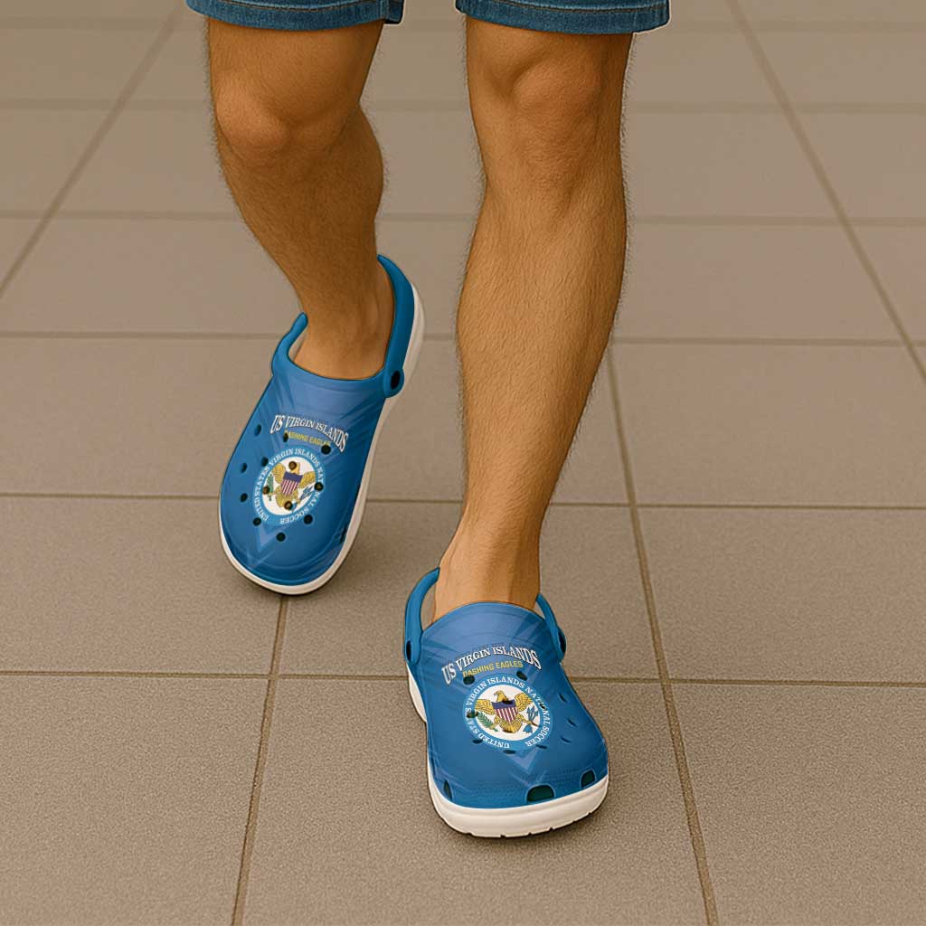 US Virgin Islands Soccer Clogs Shoes Go Dashing Eagles Sporty Style - Wonder Print Shop