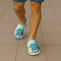 US Virgin Islands St Croix Clogs Shoes Twin City Leatherback With Plumeria - Wonder Print Shop