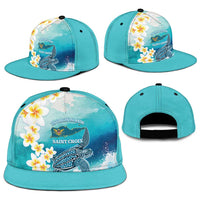 US Virgin Islands St Croix Snapback Cap Twin City Leatherback With Plumeria - Wonder Print Shop