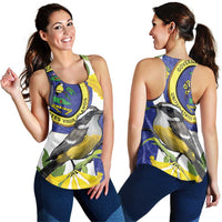 US Virgin Islands Women Racerback Tank Bananaquit Bird Mix Ginger Thomas Flower - Wonder Print Shop