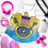 US Virgin Islands Women Racerback Tank Coat Of Arms Grunge Style - Wonder Print Shop
