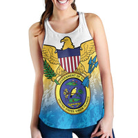 US Virgin Islands Women Racerback Tank Coat Of Arms Grunge Style - Wonder Print Shop