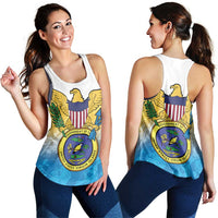 US Virgin Islands Women Racerback Tank Coat Of Arms Grunge Style - Wonder Print Shop