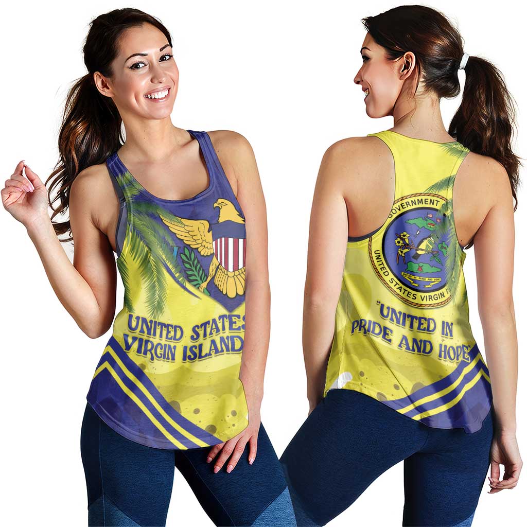 US Virgin Islands Women Racerback Tank United in Pride and Hope - Wonder Print Shop