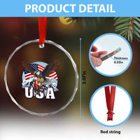 USA 1980 2026 American Eagle vs Canada Loon Crystal Glass Ornament Vintage Champs Retro Game Day Hockey Sports Fan