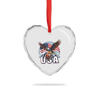 USA 1980 2026 American Eagle vs Canada Loon Heart Crystal Glass Ornament Vintage Champs Retro Game Day Hockey Sports Fan
