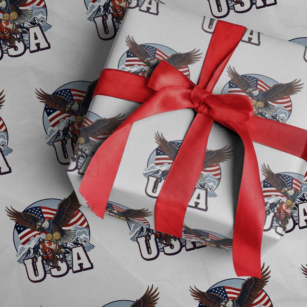 USA 1980 2026 American Eagle vs Canada Loon Wrapping Paper Roll Vintage Champs Retro Game Day Hockey Sports Fan