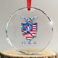 USA 2026 Soccer Player Crystal Glass Ornament United States Team Pride
