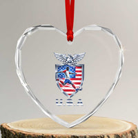 USA 2026 Soccer Player Heart Crystal Glass Ornament United States Team Pride