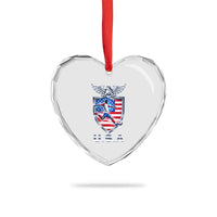 USA 2026 Soccer Player Heart Crystal Glass Ornament United States Team Pride