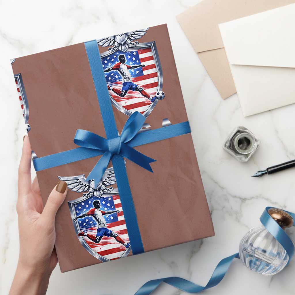USA 2026 Soccer Player Wrapping Paper Roll United States Team Pride