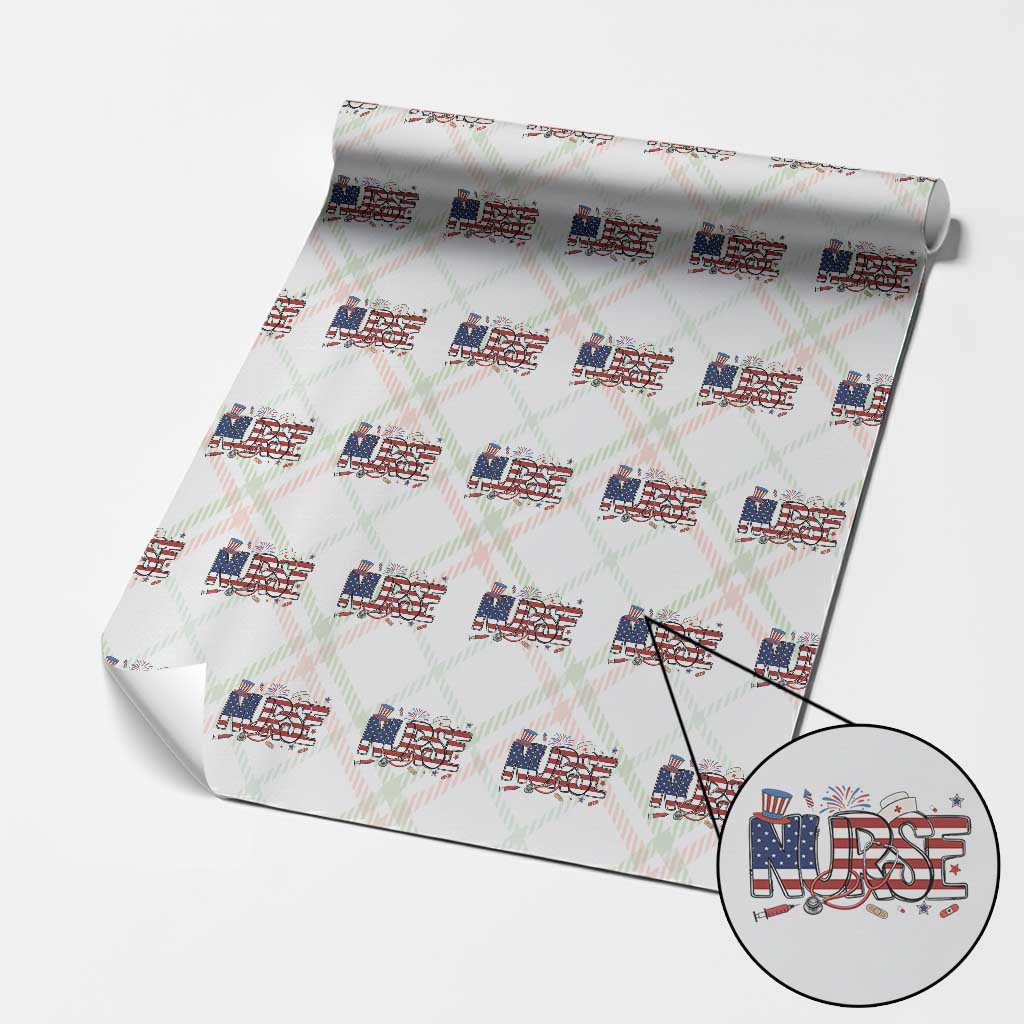 USA 250 Proud American Nurse Wrapping Paper Roll Patriotic Healthcare Hero