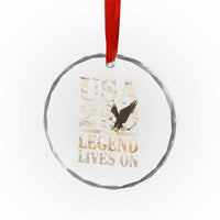 USA 250 The Legend Lives On Crystal Glass Ornament Patriotic Eagle for Semiquincentennial 2026 - Wonder Print Shop