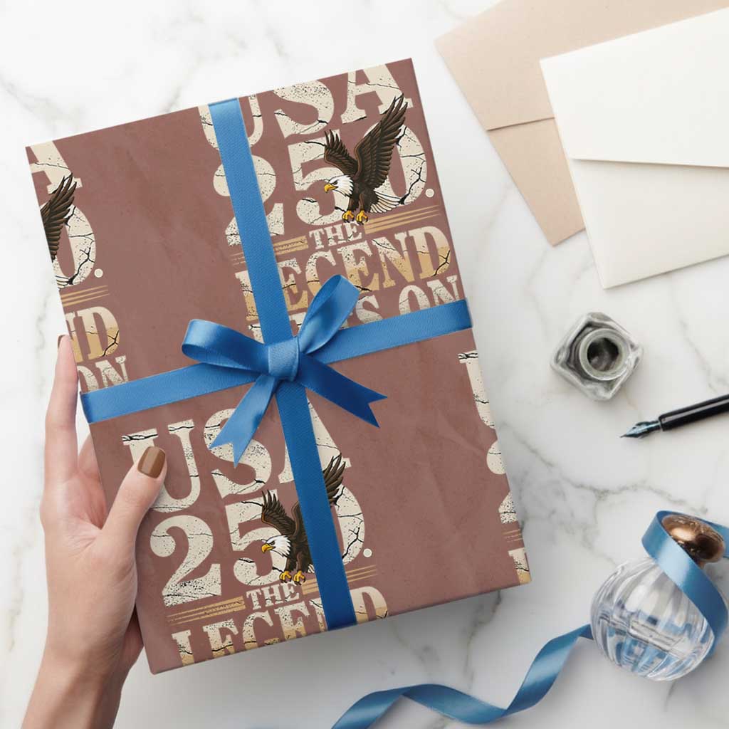 USA 250 The Legend Lives On Wrapping Paper Roll Patriotic Eagle for Semiquincentennial 2026 - Wonder Print Shop