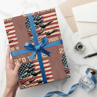 USA 250 Years 1776 2026 Patriotic Jets Trail American Flag Wrapping Paper Roll