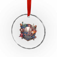 USA 250 Years Of Freedom Baseball Graphic Crystal Glass Ornament
