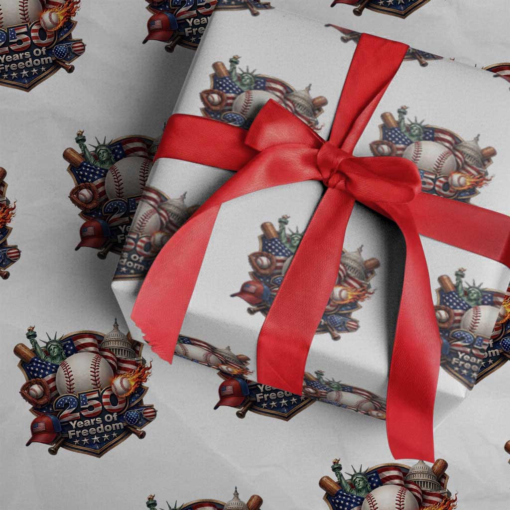 USA 250 Years Of Freedom Baseball Graphic Wrapping Paper Roll