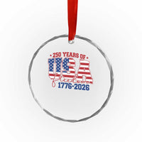 USA 250 Years Of Freedom Crystal Glass Ornament USA Independence 250th Anniversary 1776 2026 Patriotic Flag