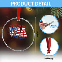 USA 250 Years Of Freedom Crystal Glass Ornament USA Independence 250th Anniversary 1776 2026 Patriotic Flag