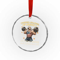 USA 250 Years of Freedom Muscular George Washington Weightlifter Crystal Glass Ornament Built Different Since 1776 Funny Patriotic 1st President Bodybuilder
